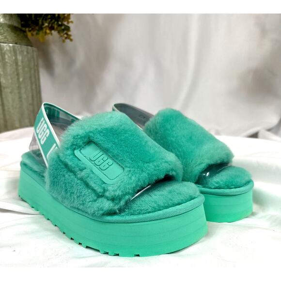 Ugg Disco Slide Platform Back Strap Boho Retro Mint Green 8 - Picture 8 of 16